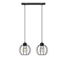 Csillár zsinóron STARLIGHT 2xE27/15W/230V fekete/ezüst