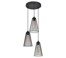Csillár zsinóron TORRI 3xE27/15W/230V fekete