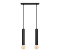 Csillár zsinóron TUBA 2xE27/15W/230V fekete