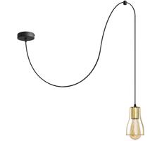 Csillár zsinóron TUBE 1xE27/15W/230V fekete/arany