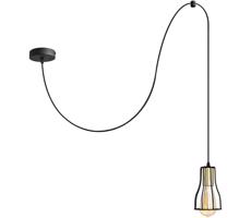 Csillár zsinóron TUBE 1xE27/15W/230V fekete/arany