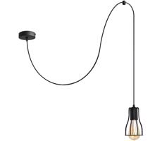 Csillár zsinóron TUBE 1xE27/15W/230V fekete