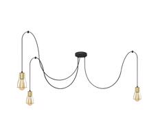 Csillár zsinóron TUBE 3xE27/10W/230V pók fekete/arany