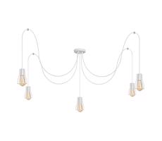 Csillár zsinóron TUBE 5xE27/15W/230V pók fehér
