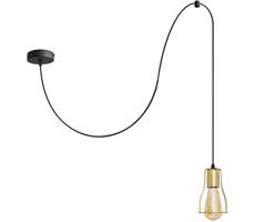 Csillár zsinóron TUBE LONG 1xE27/15W/230V fekete/arany