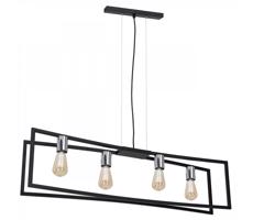 Csillár zsinóron TUNJA 4xE27/60W/230V fekete/króm