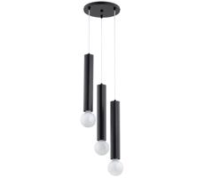 Csillár zsinóron TWISTER 3xE27/60W/230V á. 28 cm fekete