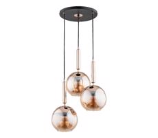 Csillár zsinóron VOLDA 3xE27/15W/230V átm. 52 cm réz
