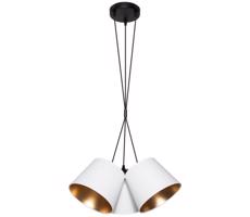 Csillár zsinóron ZOMA 3xE27/60W/260V fehér/réz