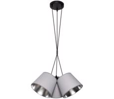 Csillár zsinóron ZOMA 3xE27/60W/260V szürke/fényes króm
