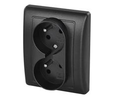 Dupla otthoni aljzat 250V/16A antracit