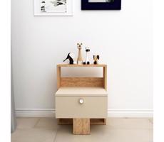 Éjjeliszekrény SNEKER 60x48,6 cm bézs/atlanti fenyő