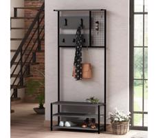 Előszoba fal NOMAD 182x78 cm fekete/antracit
