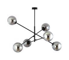 EMIBIG Csillár rúdon LINEAR 6xE14/10W/230V fekete/szürke