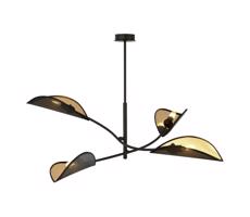 EMIBIG Csillár rúdon LOTUS 4xE14/10W/230V fekete/arany