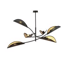 EMIBIG Csillár rúdon LOTUS 6xE14/10W/230V fekete/arany