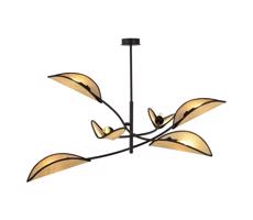 EMIBIG Csillár rúdon LOTUS 6xE14/10W/230V fekete/bézs