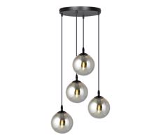 EMIBIG Csillár zsinóron COSMO 4xE14/10W/230V átm. 40 cm fekete/szürke