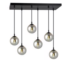 EMIBIG Csillár zsinóron COSMO 6xE14/10W/230V fekete/szürke