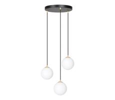 EMIBIG Csillár zsinóron ROYAL 3xE14/10W/230V átm. 30 cm fekete