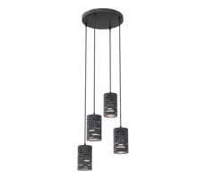 EMIBIG Csillár zsinóron TANK 4xE27/15W/230V fekete