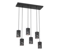 EMIBIG Csillár zsinóron TANK 6xE27/15W/230V fekete