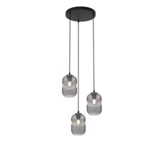 EMIBIG Csillár zsinóron VERDI 3xE27/15W/230V átm. 30 cm fekete/szürke