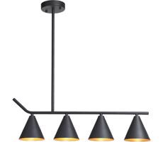 Eurolamp Csillár rúdon 4xΕ27/40W/230V fekete