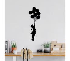Fali dekoráció 100x34 cm lány fém