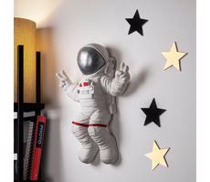 Fali dekoráció 47x35 cm astronaut ezüst