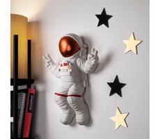 Fali dekoráció 47x35 cm astronaut réz