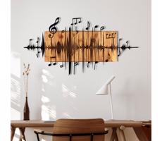 Fali dekoráció 90x47 cm jegyzetek fa/fém