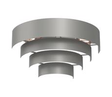 Fali lámpa RINGS 2xE27/15W/230V szürke