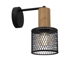 Fali lámpa SOBRESA 1xE27/60W/230V fekete/fa