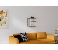 Fali polc NEZMA 60x40 cm fehér/barna/fekete