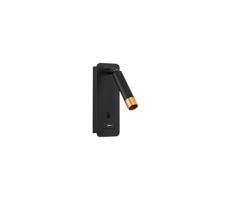 Fali spotlámpa USB töltővel 1xG9/35W/230V fekete/arany