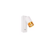 Fali spotlámpa USB töltővel 1xGU10/35W/230V fehér/arany