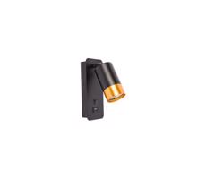 Fali spotlámpa USB töltővel 1xGU10/35W/230V fekete/arany