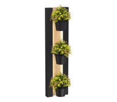 Fali virágcserép LED világítással SHELF 90x18 cm fekete/tölgy