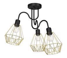Felületre szerelhető csillár BERGEN 3xE27/60W/230V fekete/arany