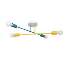 Felületre szerelhető csillár CAMBRIDGE 4xE27/20W/230V kék/sárga