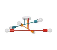 Felületre szerelhető csillár CAMBRIDGE 6xE27/20W/230V kék/piros/narancssárga