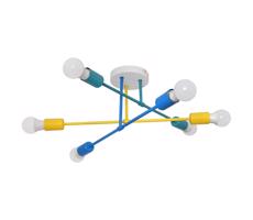 Felületre szerelhető csillár CAMBRIDGE 6xE27/20W/230V kék/sárga