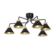 Felületre szerelhető csillár DEMET 6xE27/60W/230V fekete/arany