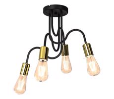 Felületre szerelhető csillár DOW 5xE14/60W/230V fekete/arany
