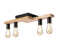 Felületre szerelhető csillár MATTE 4xE27/15W/230V fekete/tölgy