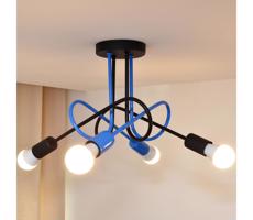 Felületre szerelhető csillár OXFORD 4xE27/15W/230V fekete/kék