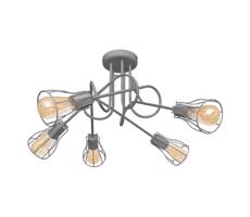 Felületre szerelhető csillár OXFORD 5xE27/15W/230V szürke