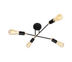 Felületre szerelhető csillár ROSETTE 4xE27/15W/230V fekete/arany