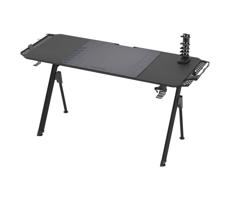 Gaming asztal FALCON LED RGB háttérvilágítással 156x60 cm fekete